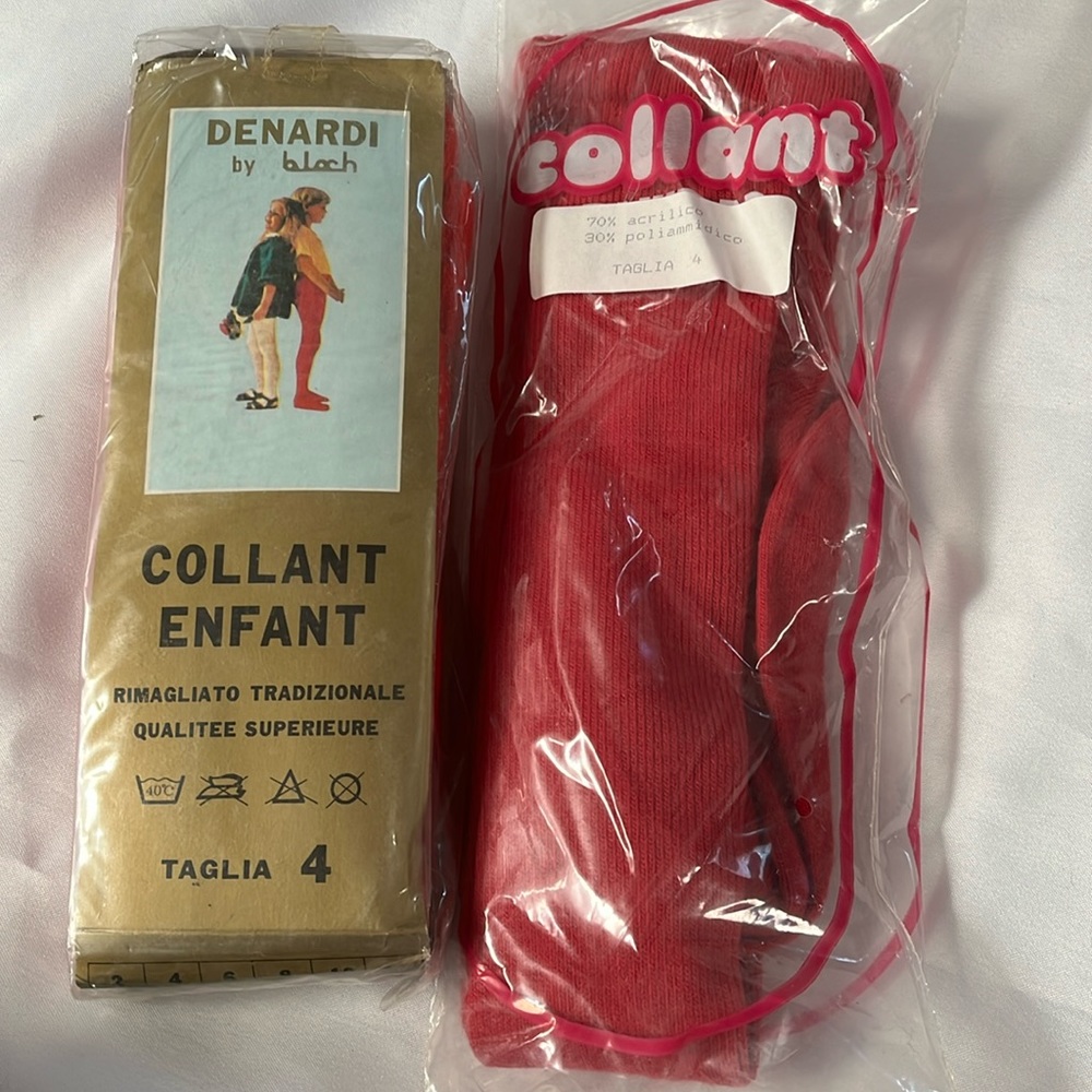 Lot of 2 Girl boy Kids tights red pink sz 4 4T toddler baby new 2pc bundle twins